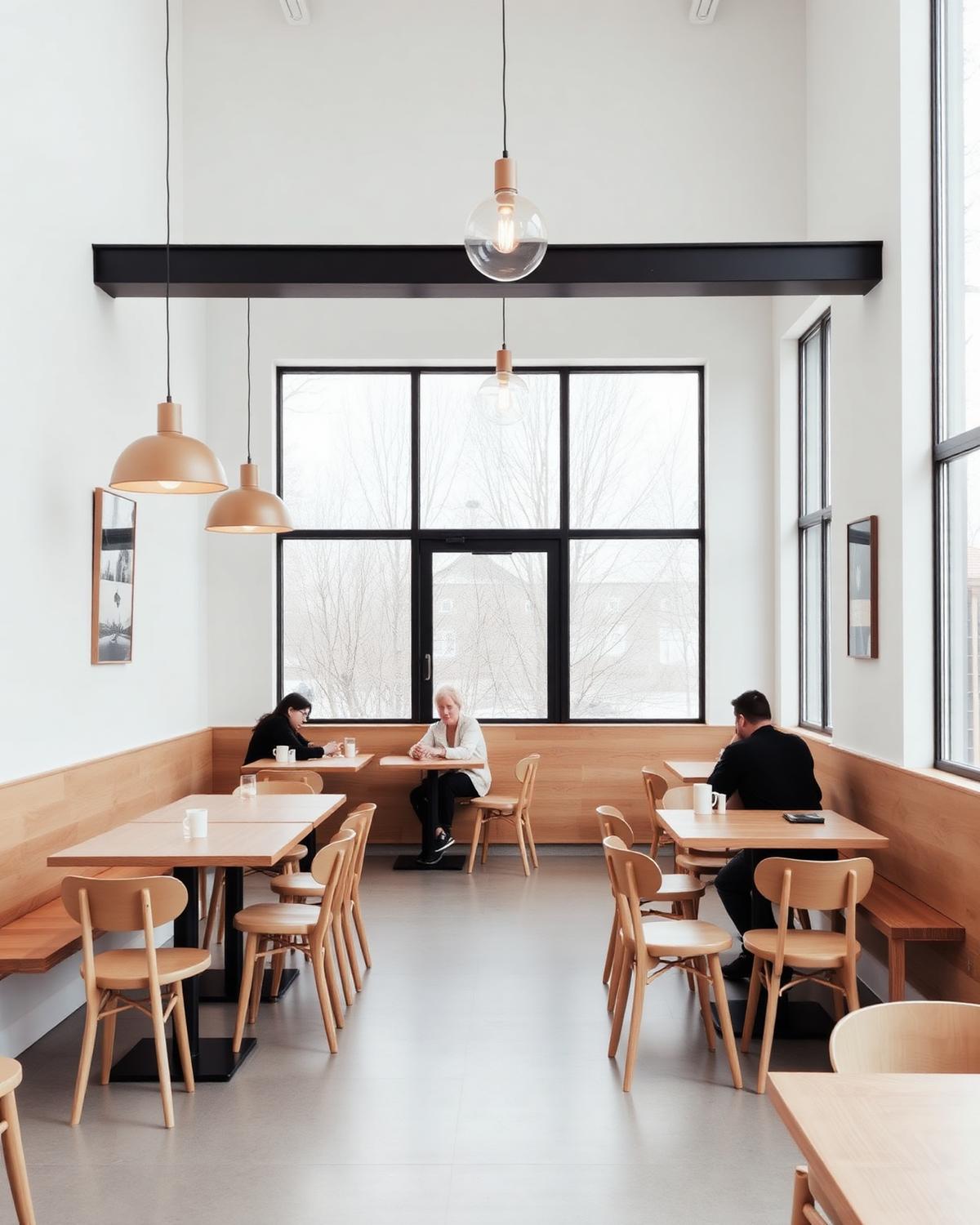 Modern minimal café interior